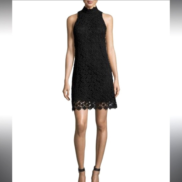 Trina Turk Dresses & Skirts - Trina Turk black mock neck Floral crochet laced Mini Dress​